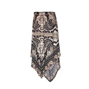 International Concepts women’s medium pull on high/low print skirt